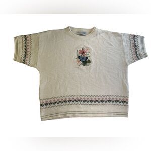 Chelsea Garden’s Vintage Flower SS Sweater Size L